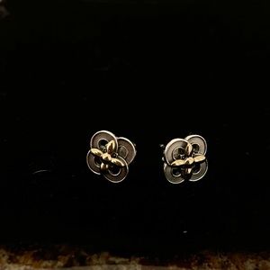 Pandora 14K and silver flower studs